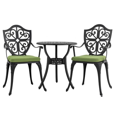 Outdoor 3-Piece Bistro Set with 2.17'' Umbrella Hole and
