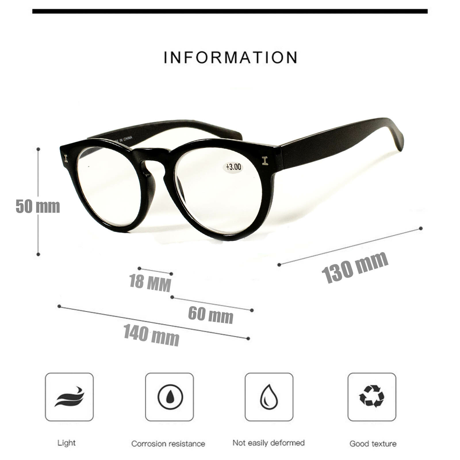 4 Pairs Mens Womens Oval Round Fashion Retro Power Reading Reader Glasses 1-3