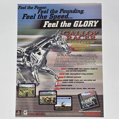 Gallop Racer PlayStation PS1 Feel the Glory Print Ad/Poster Official Promo Art