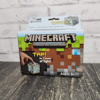 NIB 2014 Mojang Minecraft Light-Up Diamond Ore Think Geek Pickaxe Mining 