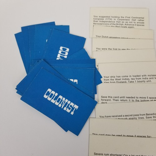 31 Colonist Cards For 1776: The Birth of a Nation Reiss Games 1974