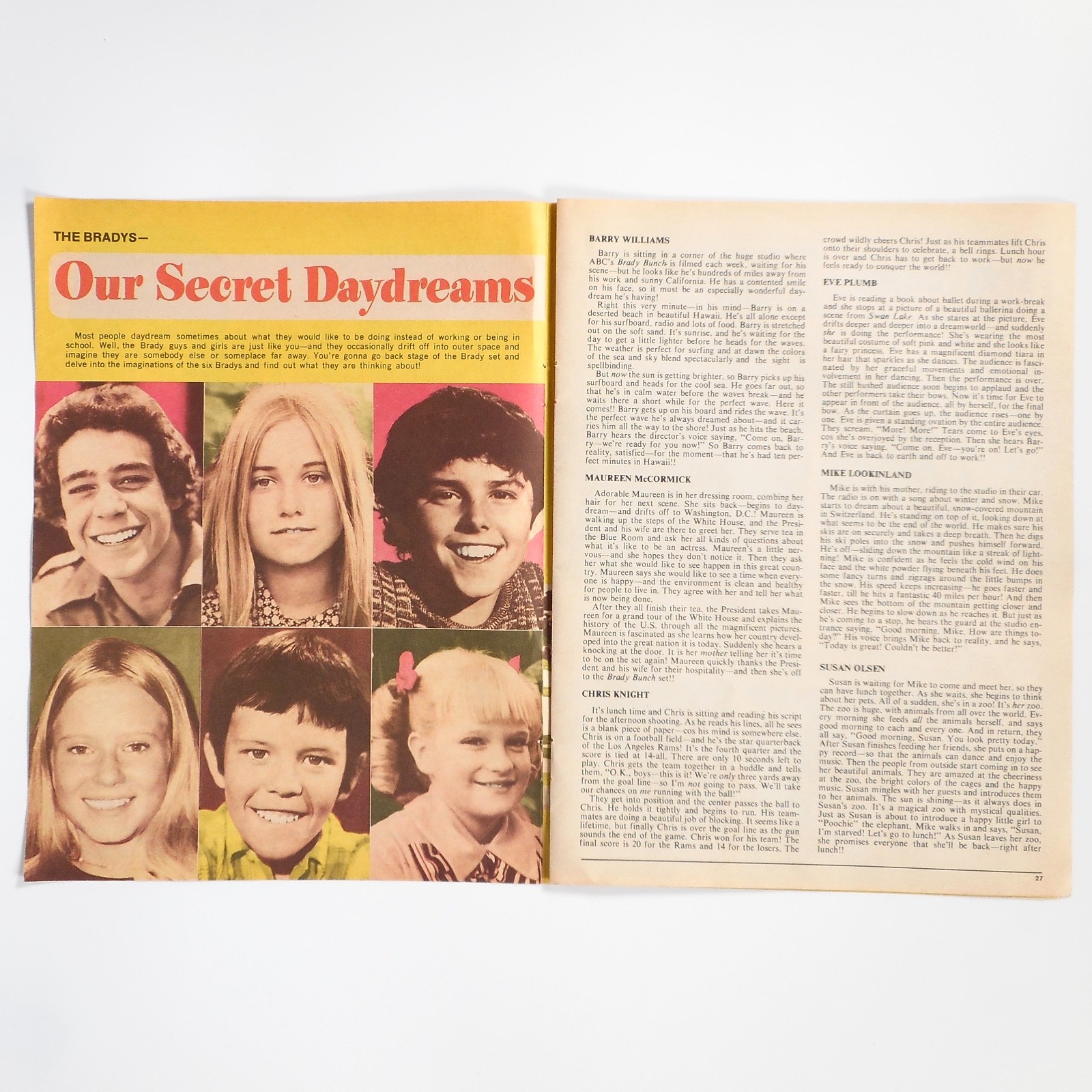 VTG 70s Brady Bunch TV Photos Poster Maureen McCormick Magazine Articles Lot