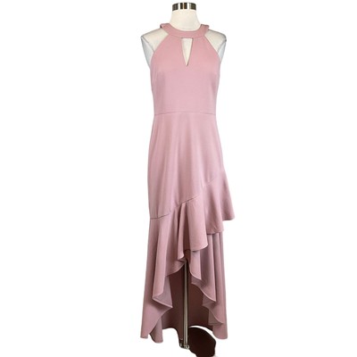 Betsy & Adam Women's Formal Dress Size 6 Pink Cut Out High Low Ruffled Gown