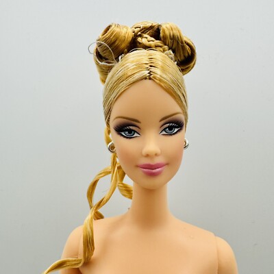 Nude Barbie HOLIDAY VISIONS Smokey Eye Updo For Muse Model OOAK