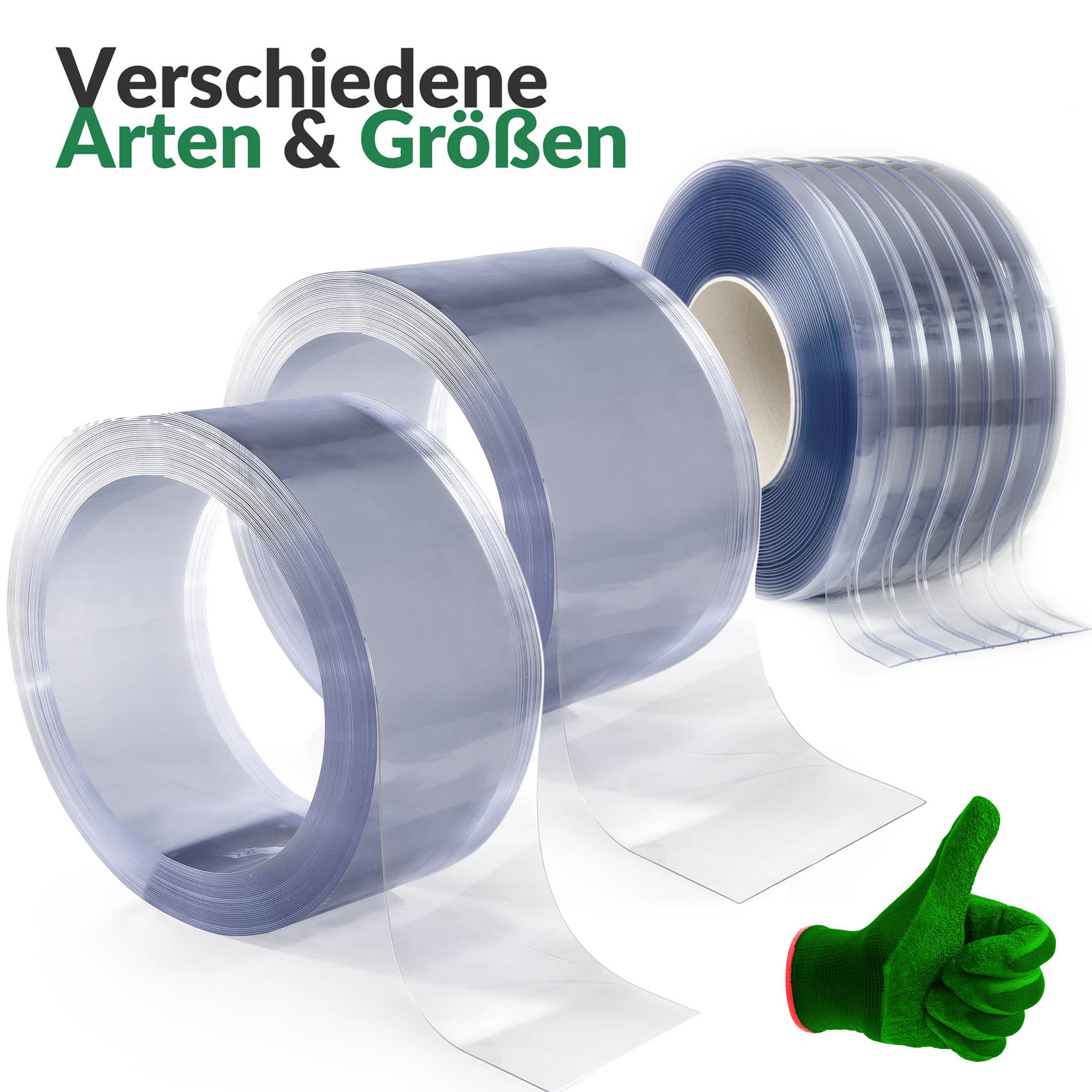 Streifenvorhang PVC Streifen Lamellen in Breite 20-30cm Transparent Raumtrenner