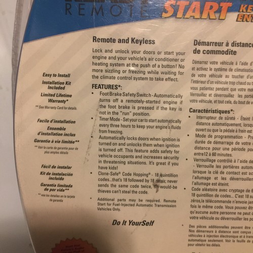 Ready Remote Keyless Entry Remote Start 24923 Warm Up Cool Down