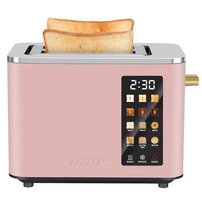 Toaster 2 Slice,Touch Control Screen Stainless Toaster,Removable Crumb Tray,900W