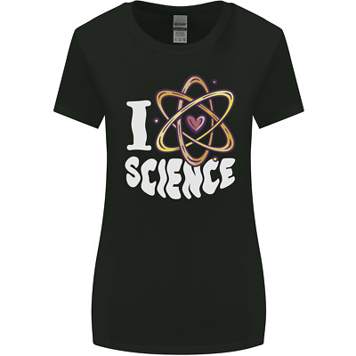 I Love Science Physics Chemistry Biology Nerd Womens Wider Cut T-Shirt