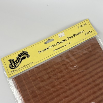 New! Vintage Houseworks 1'' Scale Spanish Style Barrel Tile Roofing 11''x17'' #7315