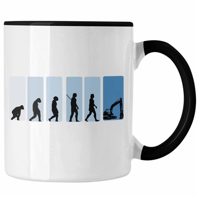 Trendation - Bagger Lustige Geschenkidee für Baggerfahrer Tasse Evolution-Motiv