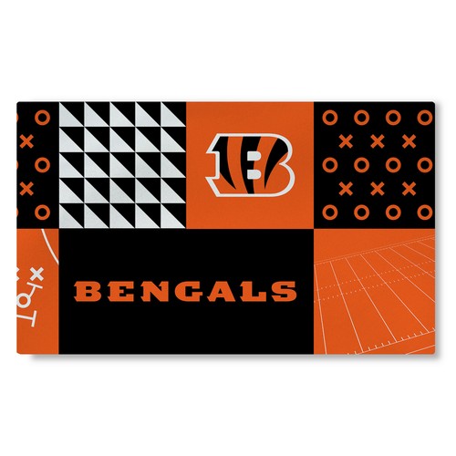 Моющийся коврик для гостиной с цветными блоками Northwest NFL Cincinnati Bengals, 36 X 60