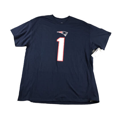 New England Patriots Shirt Mens XL Blue #1 Newton NFL Short Sleeves Tee NWT