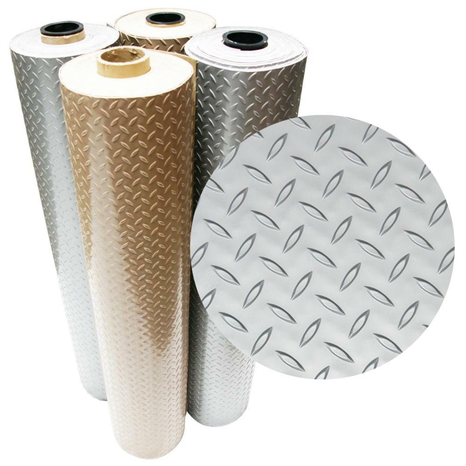 Rubber Cal Garage Flooring Mat Roll 4 Ft X 20 Ft Diamond Plate