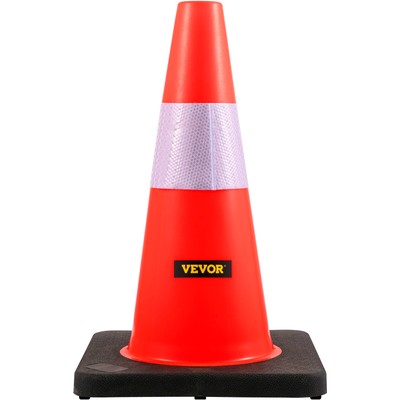 VEVOR 5 PCS Safety Cones Traffic Cones 18" Orange Reflective Collars Road Cones