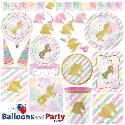 Unicorn Sparkle Pony Girl39s Birthday Party Tableware Decorations Supplies
