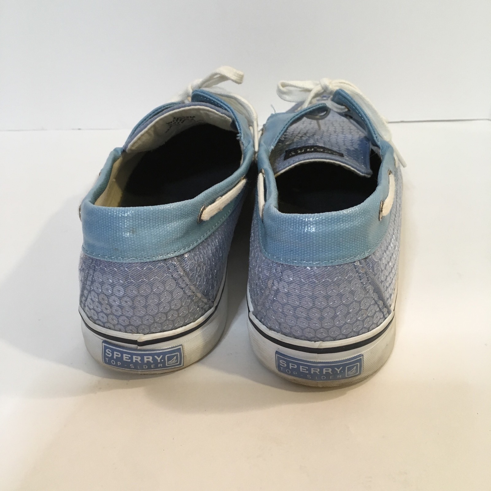 Sperry Top-Sider Women's Blue Sequin Biscayne Boat Shoes Sz 12 M #9383282