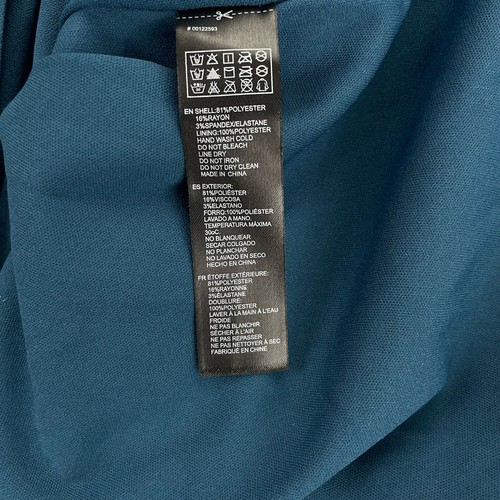 Forever 21 Dress Medium Floral Embroidered Teal Sleeveless Skater Cutout Back