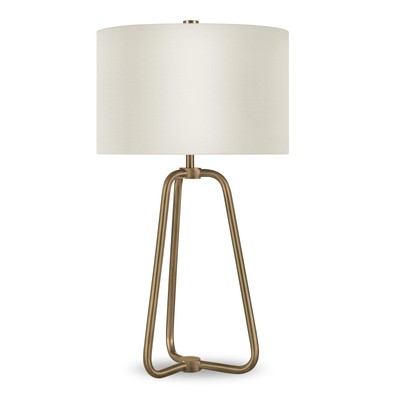 Marduk 25.5'' Tall Table Lamp with Fabric Shade in Brass/White