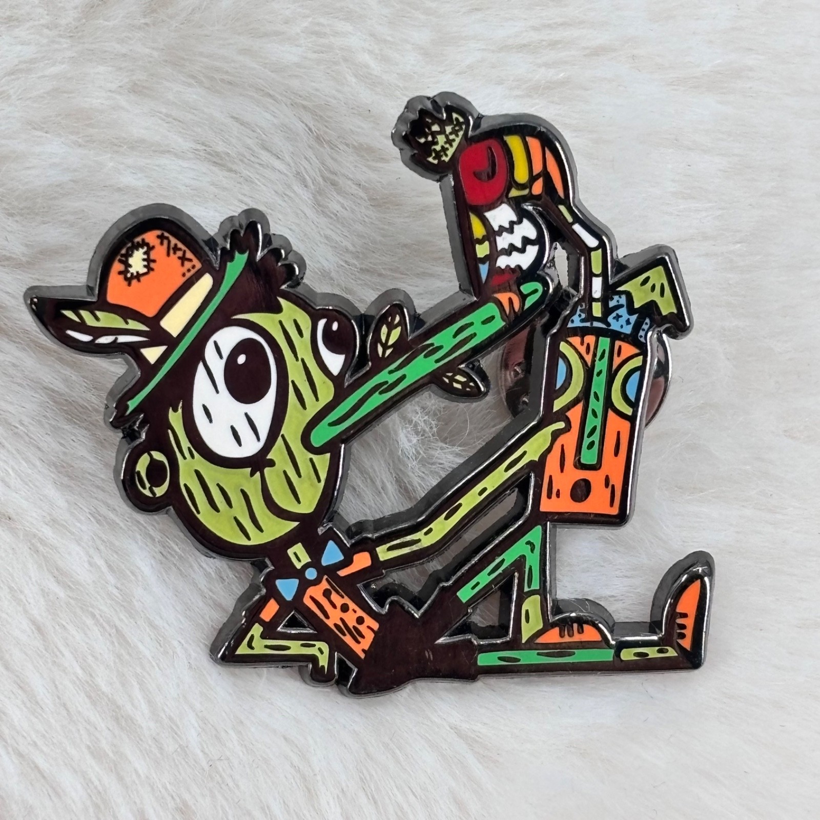 Tiki Tony Disney Inspired Pinocchio Parrot Drinking Cocktail Enamel Lapel Pin