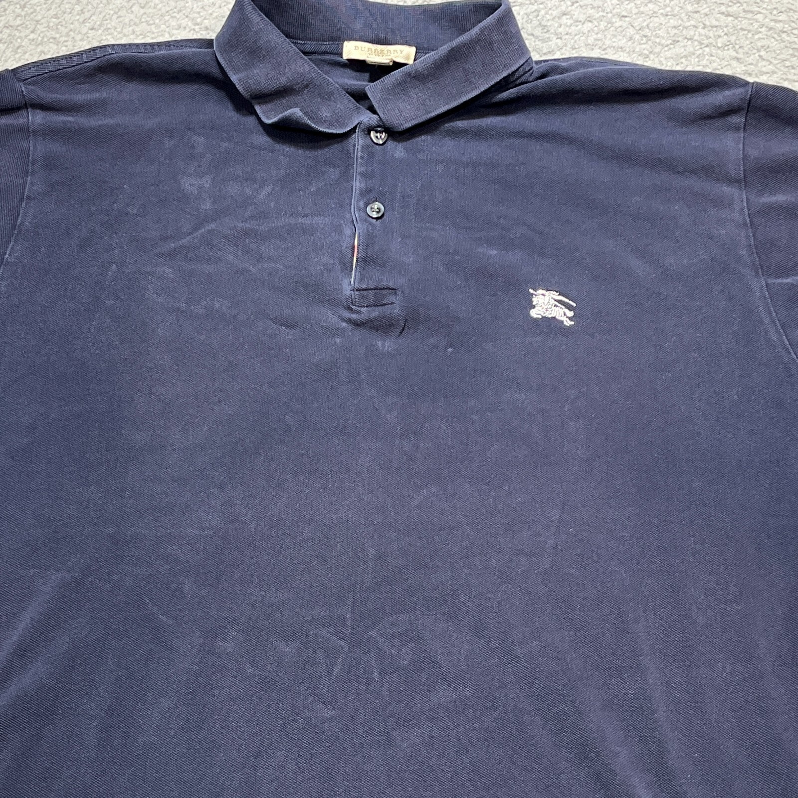 【送料込み】Burberry★TORTO Burberry Brit Polo Shirt Mens XX Large Dark Blue Solid Short
