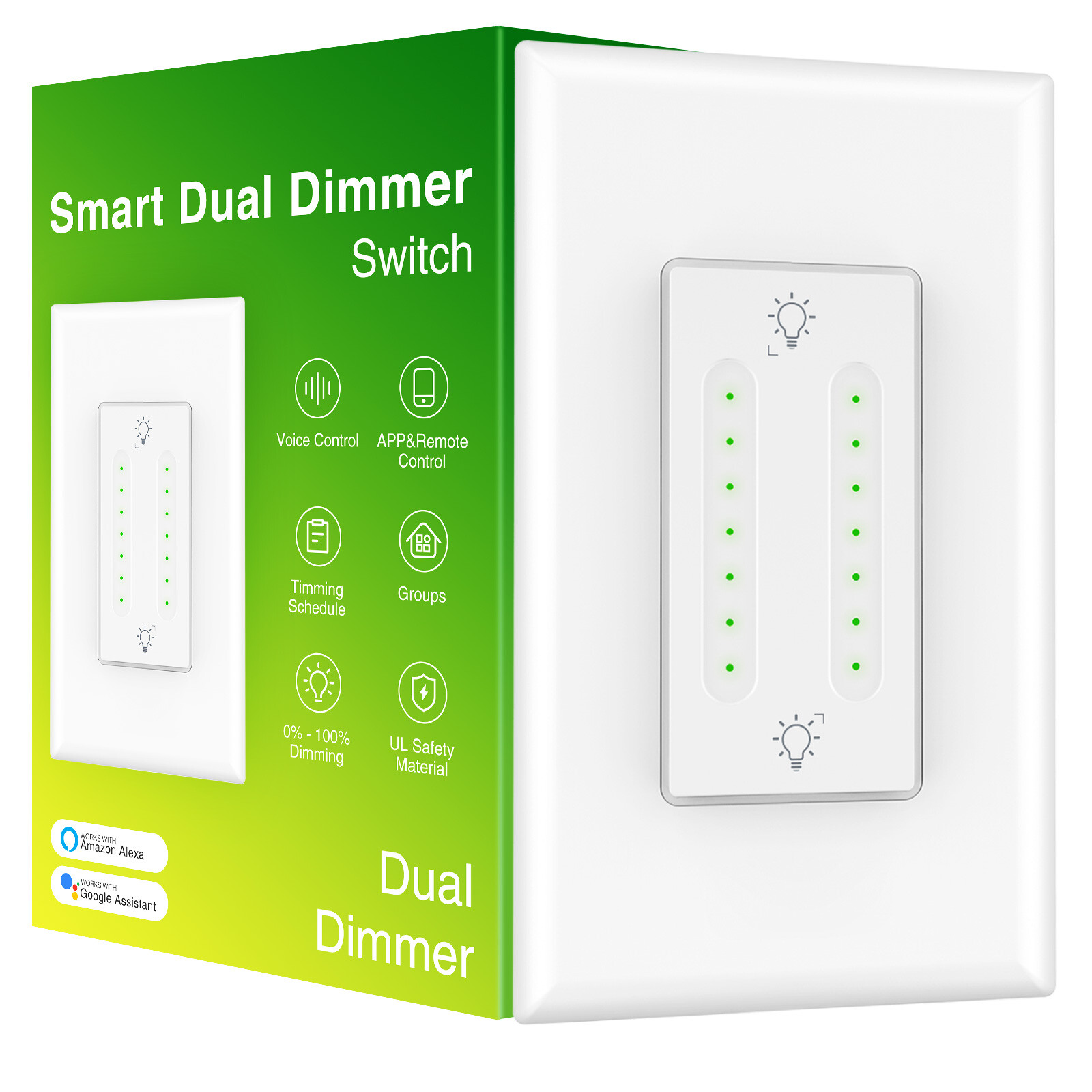 Gosund Smart Dual Dimmer Switch WiFi Smart Light Switch Works with Alexa Google Gosund Smart Dual Dimmer Switch WiFi Smart Light Switch Works with Alexa Google
