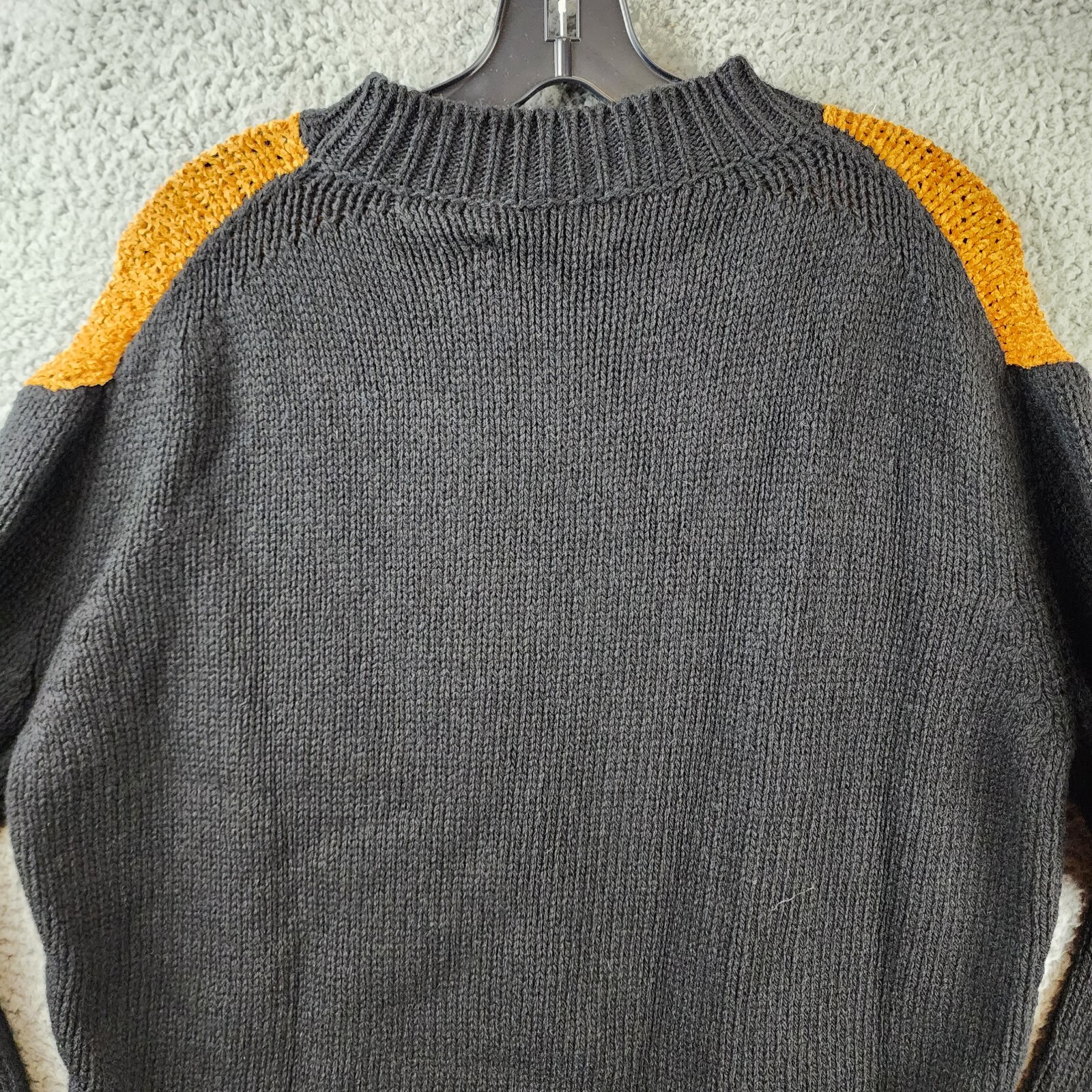 Pre-owned Marni X Carhartt Logo Intarsia Sweater Men's 48 Black/gold Wool-blend Longsleeve