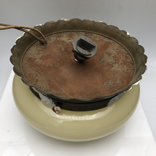 Vintage Art Deco Antique Flush Mounted Ceiling Light White Shade-7” Diameter