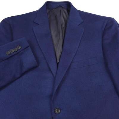 $798 Bloomingdales Cashmere Bright Navy Blue Sport Coat Blazer Jacket Mens 42R