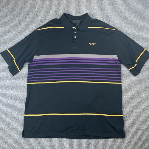 90s ROCA WEAR ラグラン ポロシャツ ホワイト×ブラック 3XL Vtg Rocawear Shirt Striped XL Batman JAY Z Y2K 90s Collared