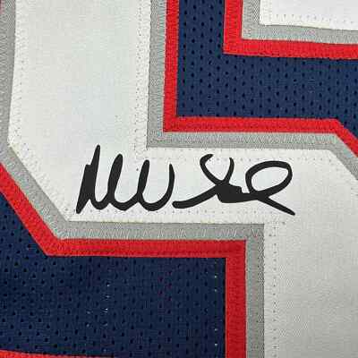 Facsimile Autographed Mike Vrabel New England Blue Reprint Jersey Size Men's XL