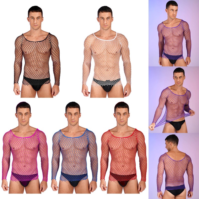 Mens Mesh See Through Fishnet T-Shirt Muscle Undershirt Tops /Half Pants Legging Mens Mesh See Through Fishnet T-Shirt Muscle Undershirt Tops /Half Pants Legging