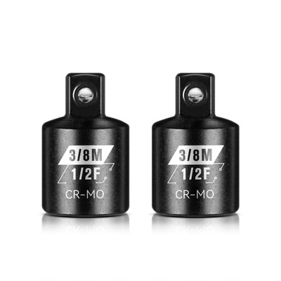 2 Piece 1/2 F To 3/8 M Impact Socket Reducer Set,SAE Drive Cr-Mo Steel Exceed...