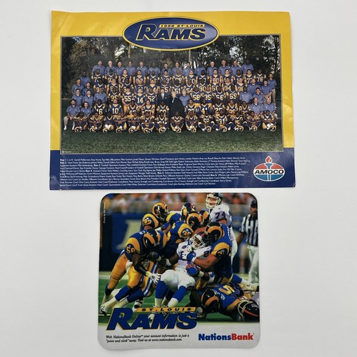 St Louis RAMS 1998 Team 9x12 Photo and Mouse Pad - Vintage