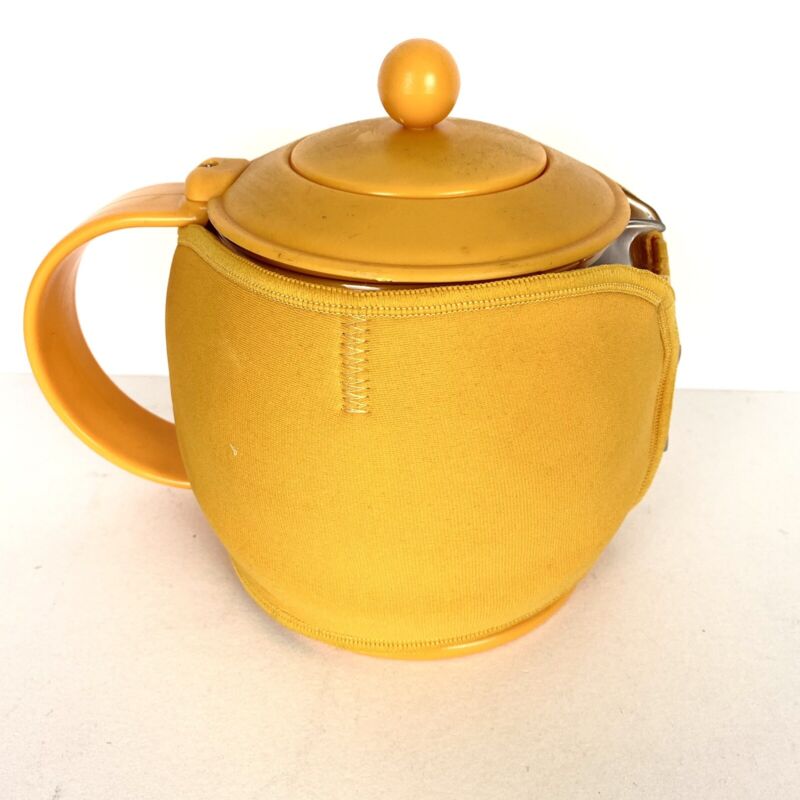 Bonjour Difuser Tea Pot With Jacket Pyrex Glass Prosperity Yellow/Orange 9912