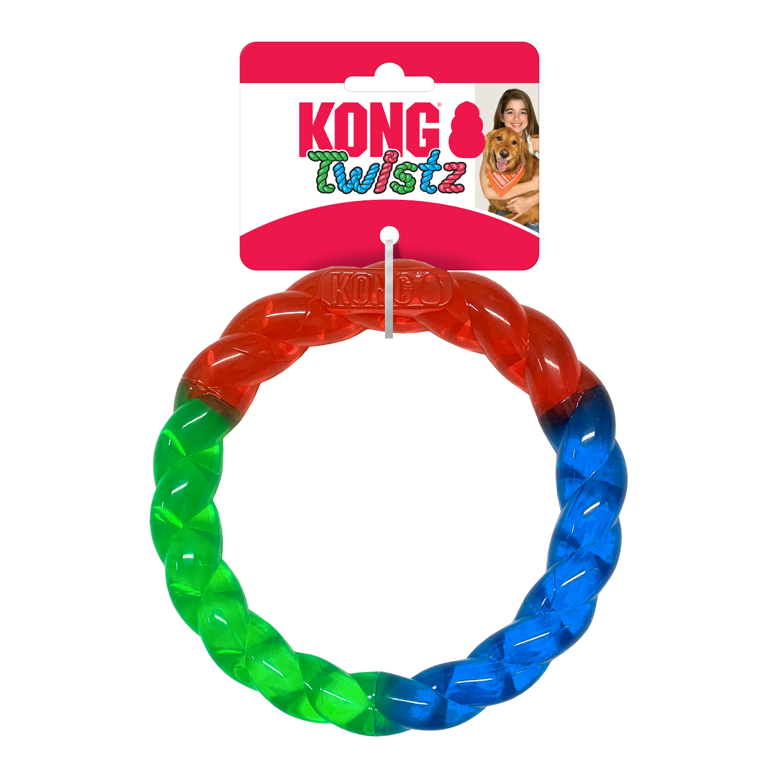 KONG Twistz Ring Floating Durable Easy Grip Dog Fetch Tug of