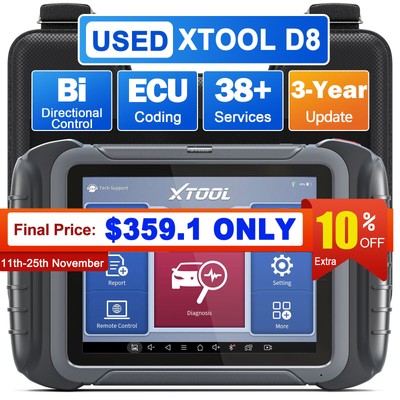 USED XTOOL D8 Car Bidirectional Scanner Full Diagnostic Scan Tool 38+Services