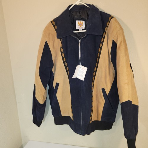 Ameri Mode Genuine Leather Jacket Coat Western Native American