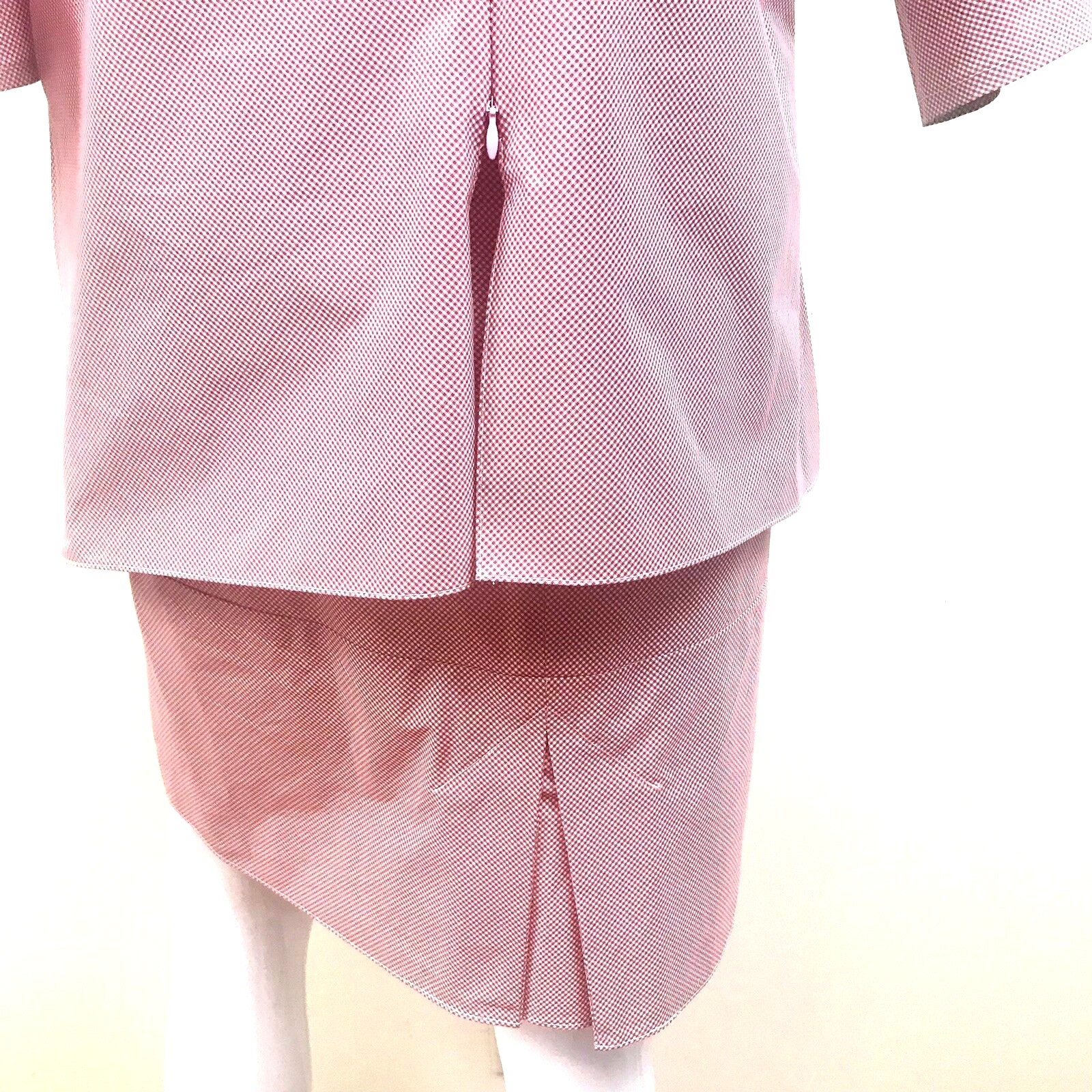 Yeohlee Designer Womens Suit Top and Skirt Size 12 Red White Cotton Blend Print