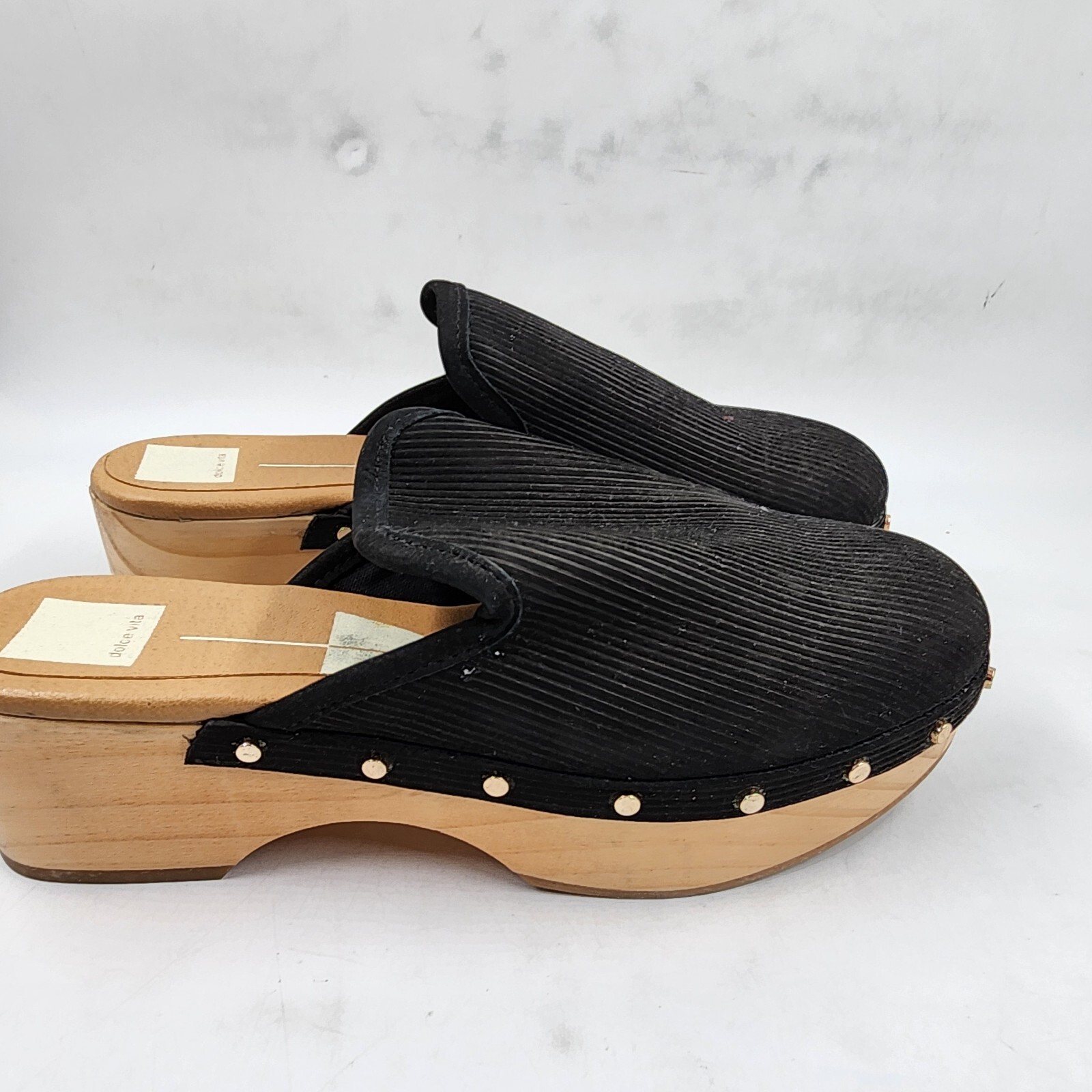 Dolce Vita Closen Studded Clog Women's 8 Black Nubuck Block Heel Slip On - Picture 23 of 24