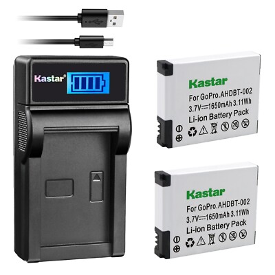 Kastar Battery LCD Charger for Gopro2 Gopro HERO2 Hero 2 GoPro GoPro AHDBT-002