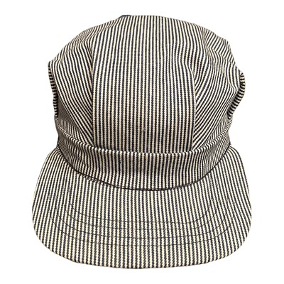Vintage Railroad Engineer Cap Hat Extra Large Hickory Stripe Conductor USA