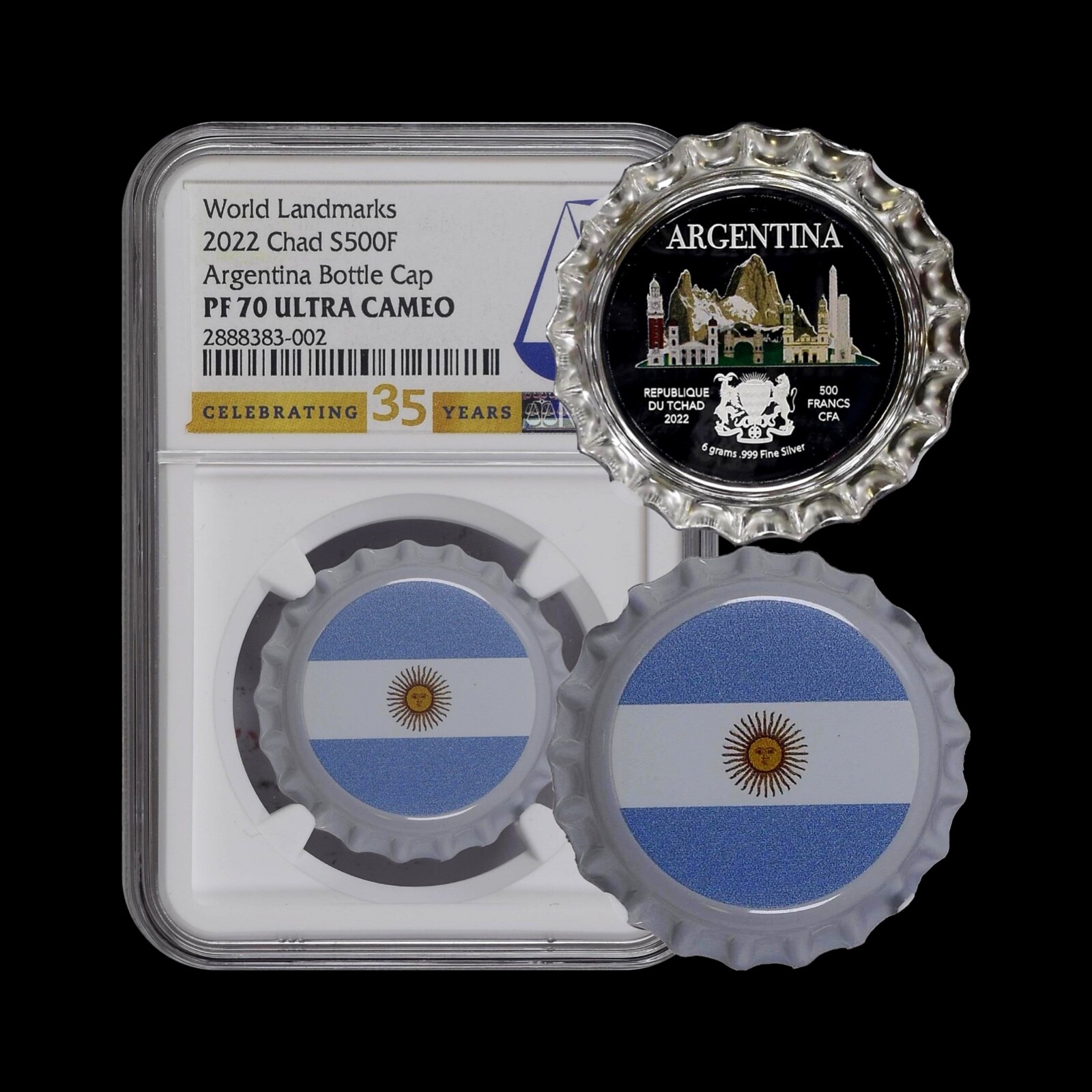 Chad. 2022, 500 Francs, Silver - NGC PF70 - Top Pop