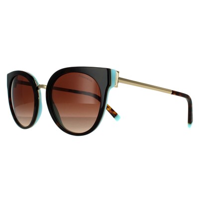 Pre-owned Tiffany & Co Tiffany Sunglasses Tf4168 81343b Havana On Tiffany Blue Brown Gradient