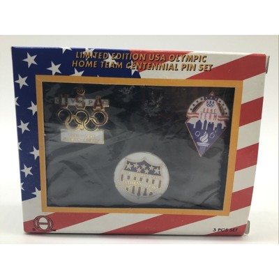 1996 JC Penny Limited Edition USA Olympic Home Team Centennial Pin Set of 3 NEW