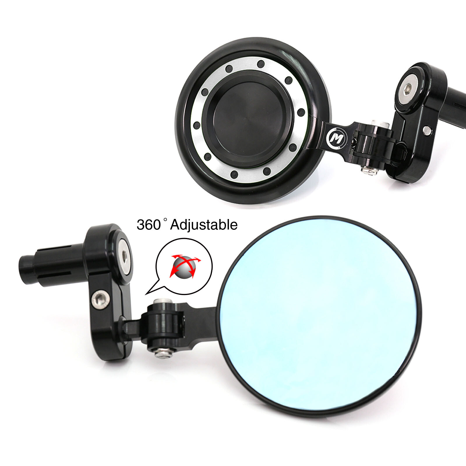 SILVER REACTOR Motorcycle Bar End Mirrors For ZZR1400 Ninja