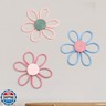 Peryiter 3 Set 10 Inch Boho Nursery Decor Woven Daisy Flower Macrame Wall Hanging for Baby Girls Nursery Home Bedroom Dorm Decor (Stylish Color)