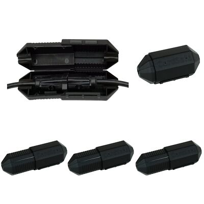 PLUS Extension Cord Connection Cover - Water-Resistant Indoor/Outdoor Black 3PK