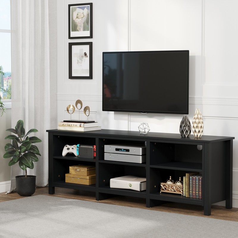 Cabinets 6 Open Storage For 80 Inch Tv Entertainment Center