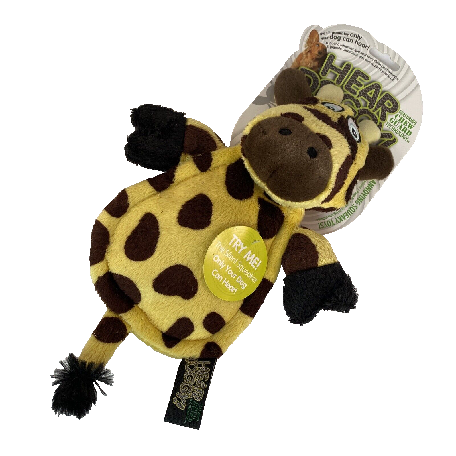 Hear Doggy Flattie Giraffe With Chew Guard Technology Ultrasonic Dog Chew Toy