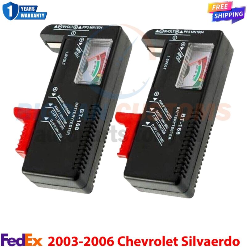 2 Pack Battery Tester Checker Monitor For Aaa Aa C D 9v & Small Batteries